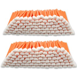 Wellgler's 200pcs Disposable Crevice Cleaning Brush，car air-Conditioning Vents Brush， Window Rails 、Door Rails、Refrigerator Gaps 、Toilet Gaps Brush （Orange）