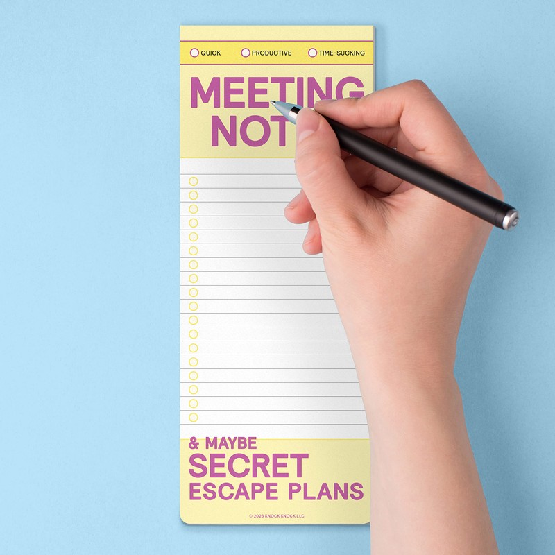 Knock Knock 1-Count Meeting Notes Make-A-List Pad - Office Agenda