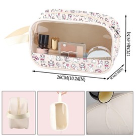 Transparente Make-up-Tasche für Damen, Motiv: Katze, mit Griff, für Katzenliebhaber, Damen PU, Nein