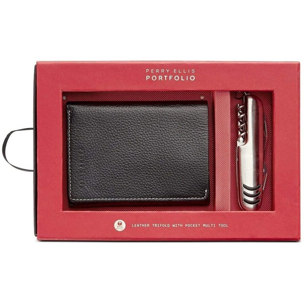 Perry Ellis Men's Tri-fold Wallet 6cc Credit Card Holder &