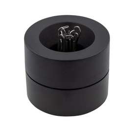 Wedo 270401 Paperclip Dispenser Round with Central Magnet and Paperclips Black