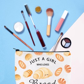 Bread Makeup Bag Just a Girl Who Loves Bread Bread Lover Gift Sourdough Bread Baker Gifts Pastry Chef Gifts for Women (Loves Bread 3uk)