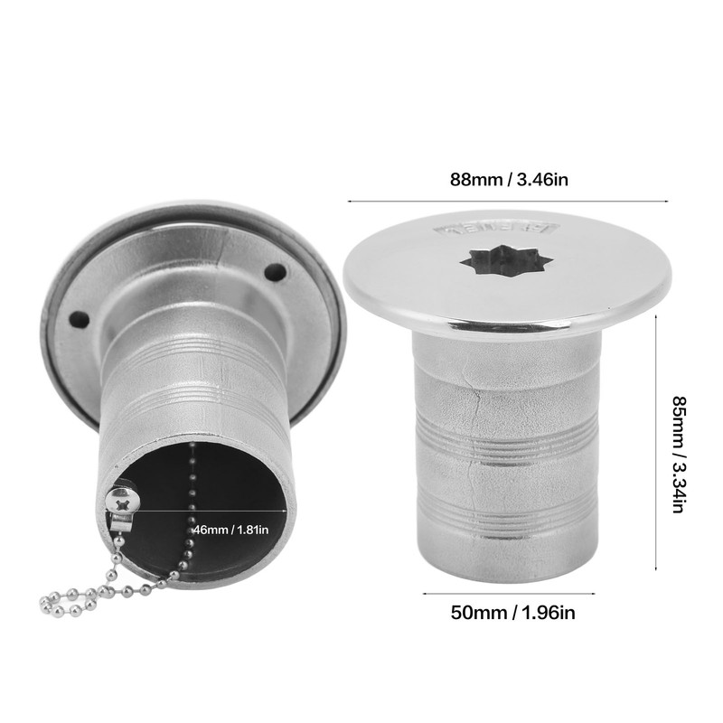 Boat Deck Diesel Fuel Filler with Cover Mirror Polished 316