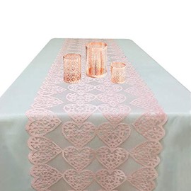 Camino de mesa para el día de San Valentín, color rosa claro, para bodas, decoración de mesa de San Valentín, camino de mesa con corazón romántico, para mesa de comedor en casa, 30 x 180 cm