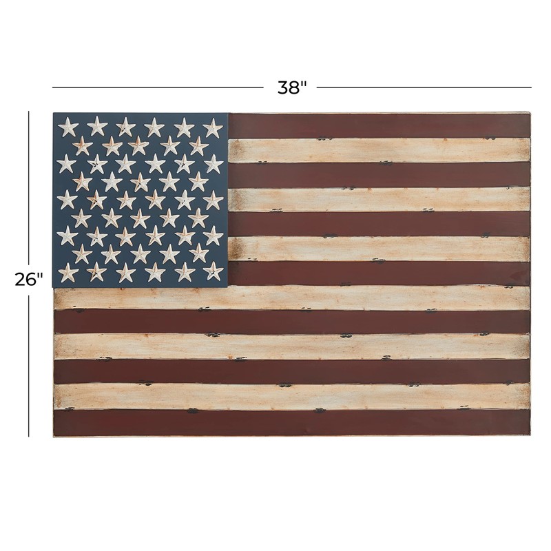 Deco 79 Metal American Flag Home Wall Decor Indoor Outdoor