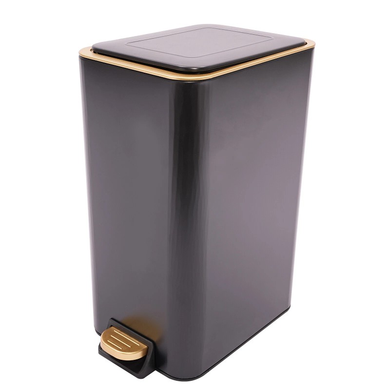 12L Bathroom Trash Can Carbon Steel Step On Kitchen Garbage