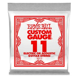 Ernie Ball Cuerda de guitarra simple de níquel .011, paquete de 6