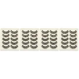 FOMIYES 40 Pairs Diamond False Eyelashes Cosplay Lashes Fake Eyelashes Natural False Lashes Natural Look False Eyelashes Dramatic Glitter Chemical Fiber Hard Stem Cosmetic With Diamond
