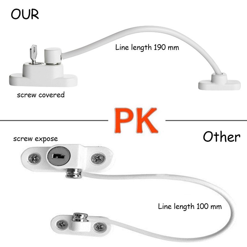 Keyohome Pack of 4 Window Door Restrictor Security Lock Child