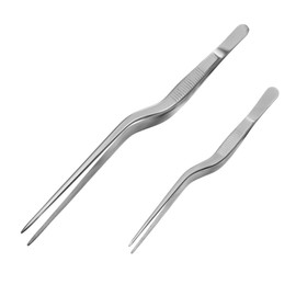 SHOWERORO Precision Stainless Steel Tweezers Tongs Fish Bone Clip Multifunctional Food Tongs