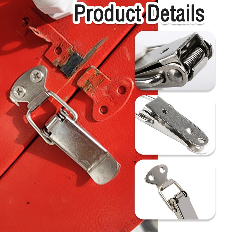 Pack of 2 Stainless Steel Tension Clasps, Metal Snap Closure,