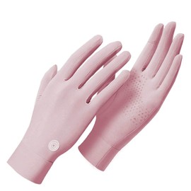 CAMSTIC Women's Ultra Thin UPF 50+ Summer UV Protection Touchscreen Driving Gloves, Pink, Small/Medium