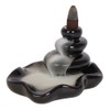 Black Resin Large Pebbles Backflow Incense Burner - 7.5cm x