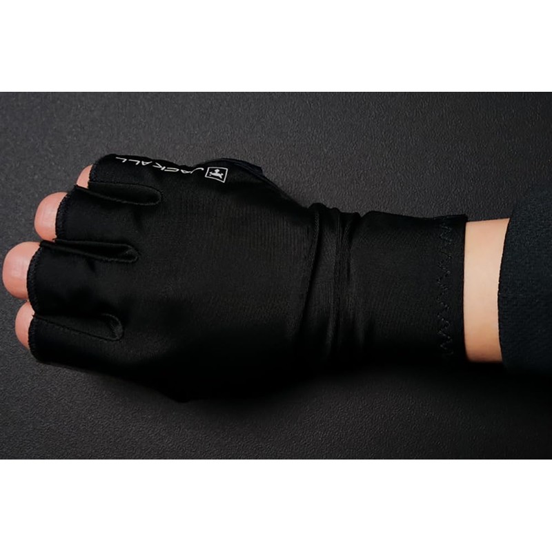 JACKALL Cooling UV Protection Gloves, Black, S