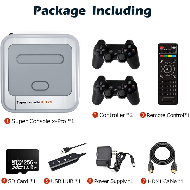 Kinhank Retro Game Console 256GB, Super Console X PRO Built
