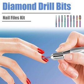 Bestgle 20 Pcs Nail Drill Bits Set Professional Nail Bits Filing Acrylic Carbide Ceramics Electric Nail Drill Kit for DIY Home Salon Cuticle Polishing Nail Bits Diamond Efile Nail Bit Nails Accessories