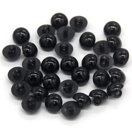 USOSOU 100PCS 10mm Black Safety Eyes Buttons Plastic Solid Domed Round Beads, for Clothing, for Shirts, Skirts, Coat, for Doll Animal Stuffed Toys, Handmade Decorations(100pcs 10mm(0.394inch))