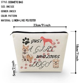 Livel lhood Puppy Gifts Just Love Dogs Makeup Bag Cute Small Cosmetic Organizer Zipper Pouch Christmas Birthday Present for Dogs Lovers Dog Mom Women Friends Sisters