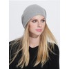 Prettystern Damen 100% Kaschmir-Wolle weich warm Cashmere Beanie Mütze hell-Grau