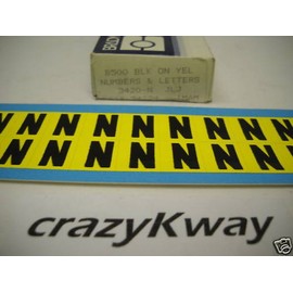 BRADY 34224 "N" BRADYMARKER LABELS (BOX OF 25) NIB!!!
