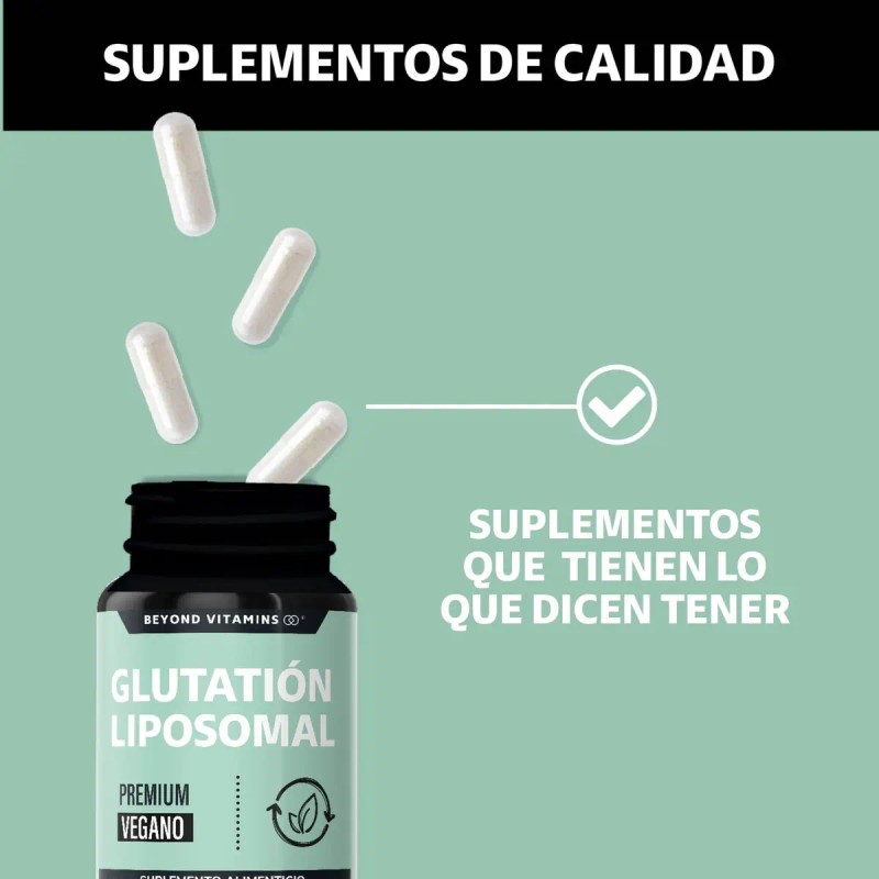 Beyond Vitamins Glutation Liposomal Reducido Glutathione Potenciado Glutamina Glicina Ácido