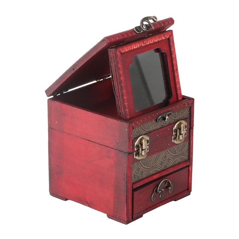 Jewelry Box Antique Wooden Multi‑Layer Drawer Storage Box Organizer with