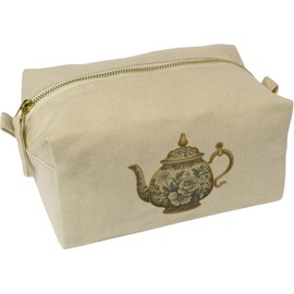 'Antique Vintage Teapot' Canvas Wash Bag/Makeup Case (CS00042141)