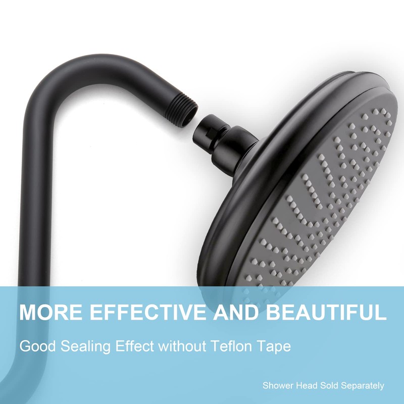 OFFO Shower Head Extension Arm 8 Inch, Matte Black S