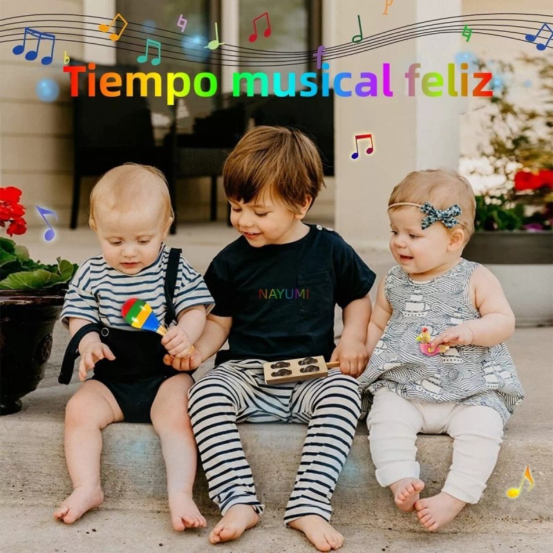 Nayumi Instrumentos Musicales Percusión De Madera Para Niños 22pcs