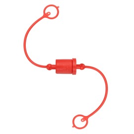 PATIKIL 3/8" ISO-A Hydraulic Coupler Male Dust Cap and Female Plug Cover, Set of 1 Rubber Quick Disconnects Port Plug Cover Fittings Red Cap with Retention Ring