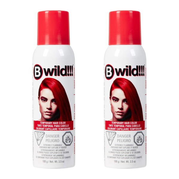 Jerome Russell B Wild!!! Temporary Hair Color Spray, Cougar Red, 3.5 oz, 2-Pack