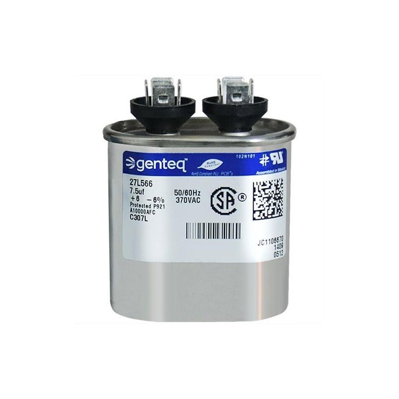 GE - 7.5 uF MFD x 370 VAC Genteq Replacement
