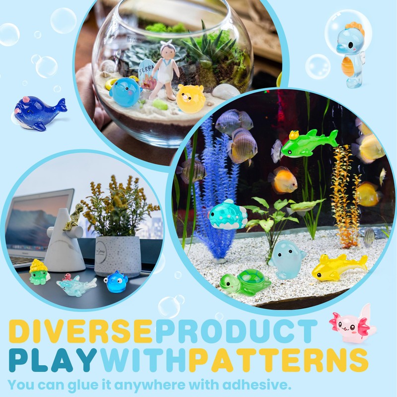 100+pcs Ocean Mini Resin Animals 78 Styles Tiny Sea Resin
