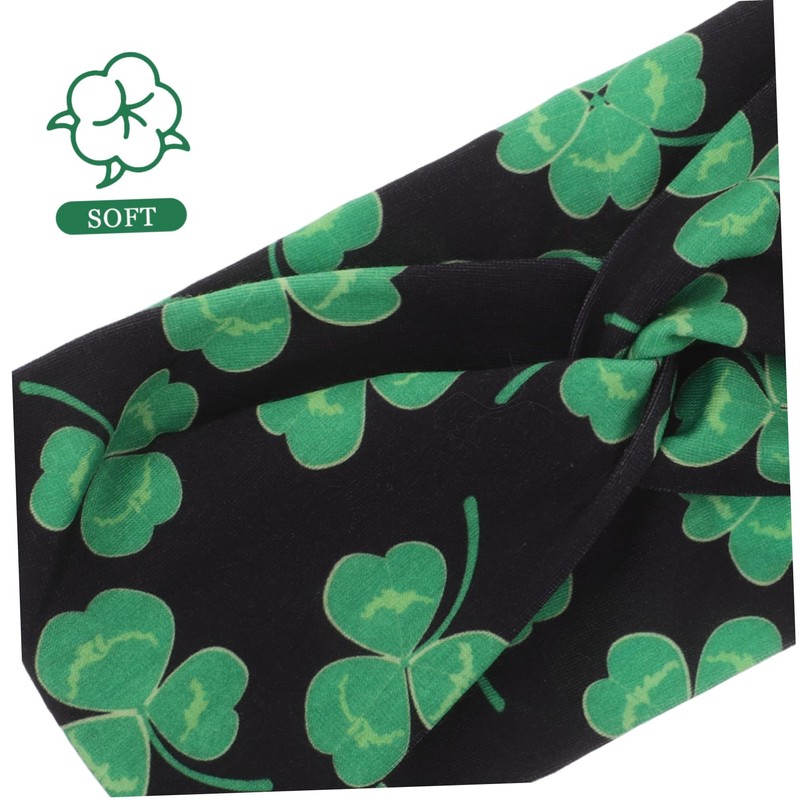 Healvian Knotted Headband for Women and Girls Stretchy Shamrock Hair