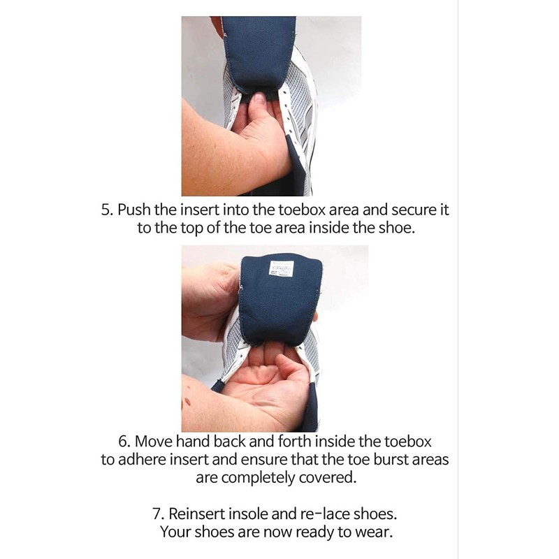 Shoe Toebox Toeburst Blowout Hole Prevention Insert/Patch (Black)