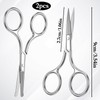 2 Pieces Facial Hair Small Scissors Eyebrow Scissors Professional Nose