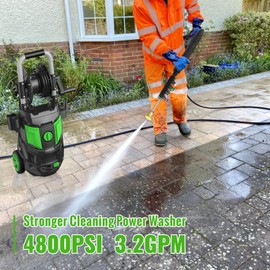 Electric Pressure Washer, 4800PSI Max 3.0 GPM 20FT Hose, 35FT Power Cord 4 Different Tips Foam Cannon Power Washer
