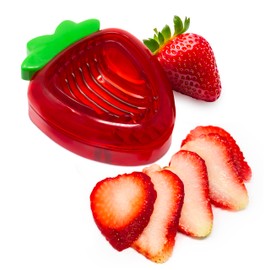 Joie Strawberry Slicer, Perfectly Even Fruit Cutter Tool, Ideal for Cakes, Pies and Garnishes, Cute Berry Shaped Kitchen Gadget, Stainless Steel, BPA-Free