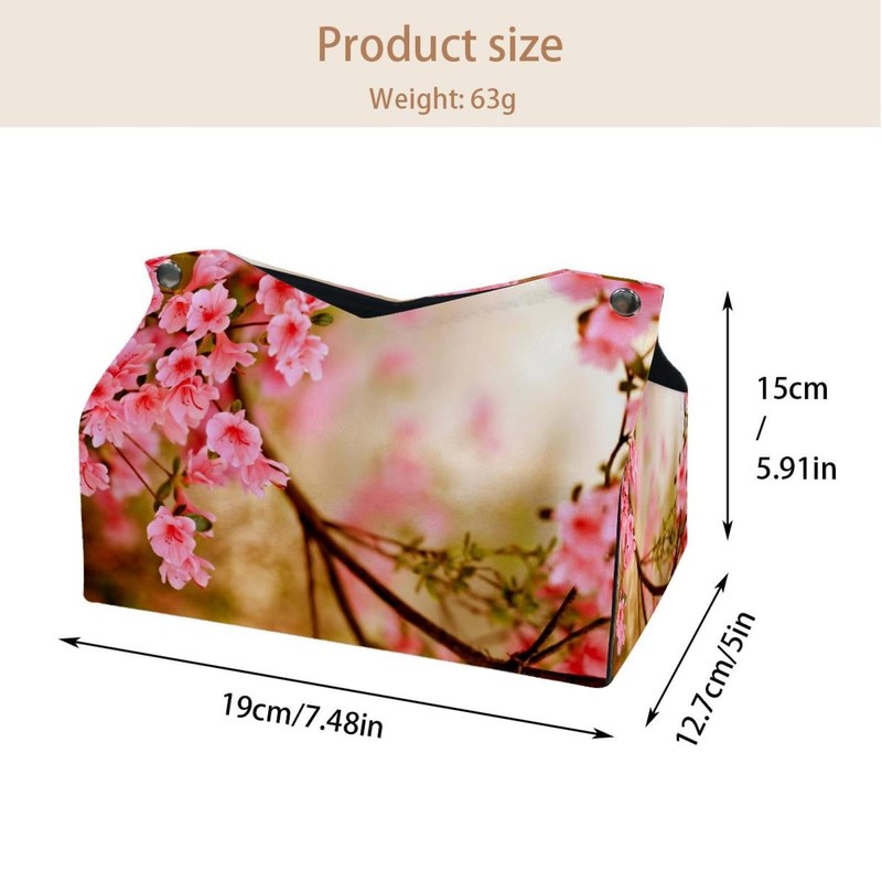 2 Pack Tissue Box Cover Holder, Spring Flowers Butterflies Tulips