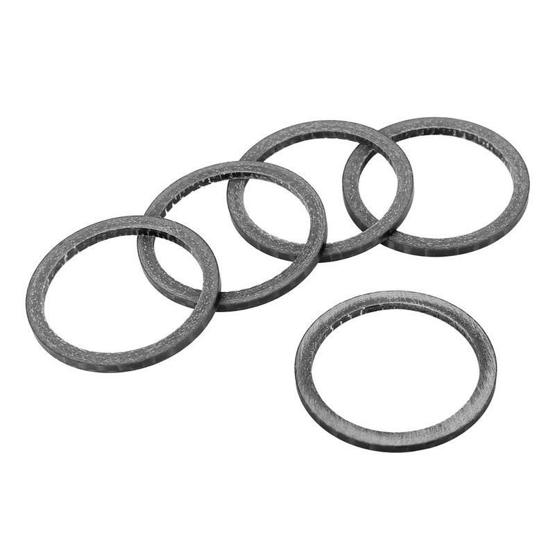 X AUTOHAUX 5pcs Headset Spacer Matte Black Carbon Fiber Handlebar