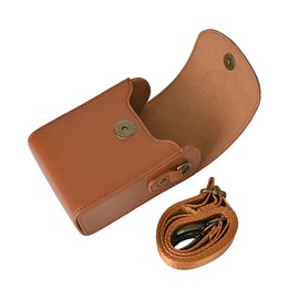 BMAOLLONGB G7 X Mark III Case, PU Leather FullBody Camera Case Bag Cover for Canon PowerShot G7 X Mark II/III SX740 SX730 for Ricoh GR II III for Sony RX100 III IV V VI VII With Neck Strap (Brown)