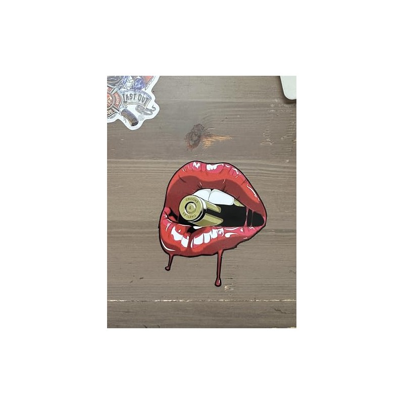 Generic RED Lips with Bullet Bumper Sticker Laptop Sticker Window