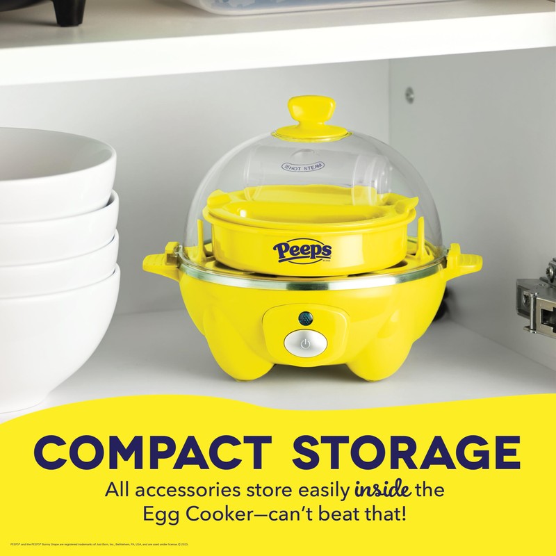 PEEPS x Dash Chick Rapid Egg Cooker: 7 Egg Capacity