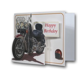 Happy Birthday - Motorbike - Harley Davidson - Pictoria Press 3D Pop Up Greeting Card