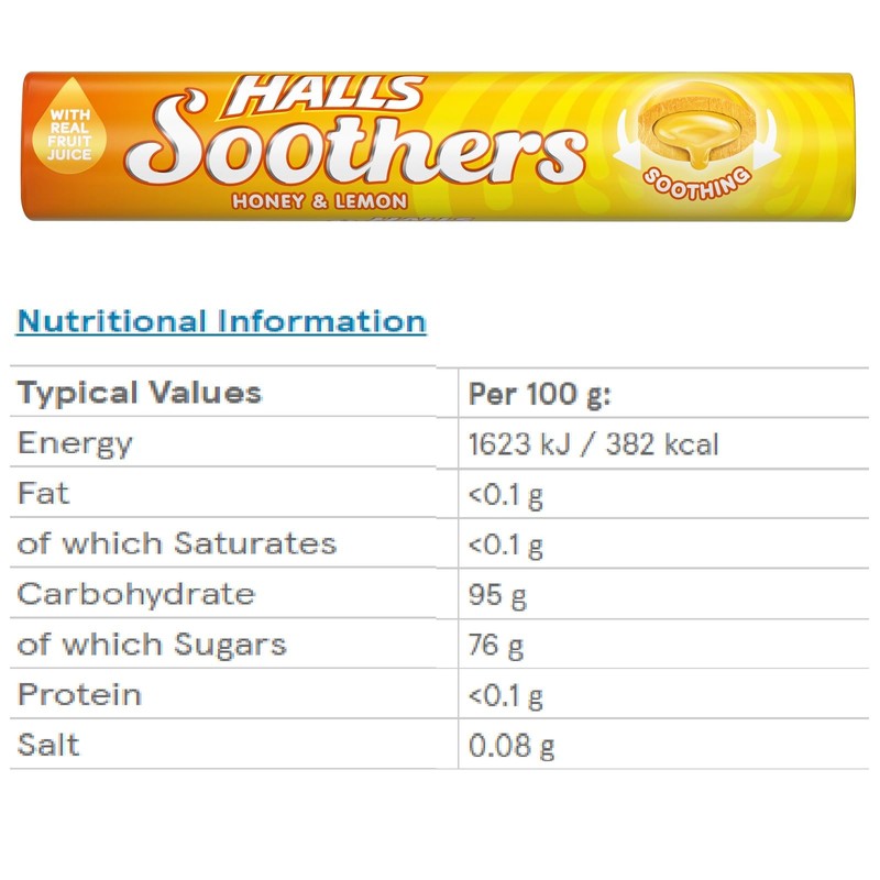 Halls Soothers 5X 45g Mixed Flavour Drops Mints Cherry, Strawberry,