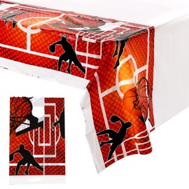 2 Pieces Basketball Table Cloth, Basketball Party Tablecloths Plastic Table Cover Party Disposable Basketball Theme Party Supplies for Kids Adult Birthday March Madness Party Decorations 180 * 108 cm