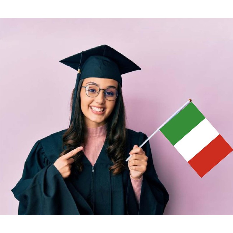 Pack of 25 Italy Handheld Flag, Italian Decor Hand Held
