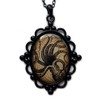 Large Black Framed Octopus Cameo Pendant