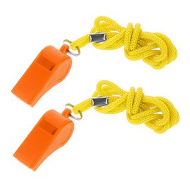 Aiyorse Orange Whistle, 2 Packs Whistle for Coaches, Loud Clear Crisp Referee Whistle, Plastic Coach Whistles with Lanyard, Whistle Emergency for Teacher Polices Officials Sport Training Lifeguard