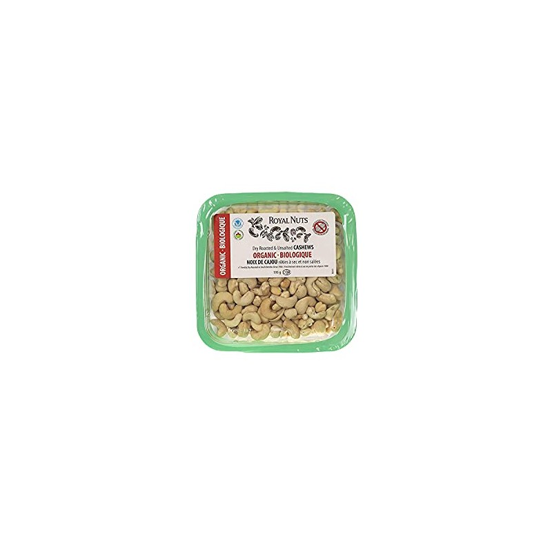 ROYAL NUTS Nuts Organic Cashews N/S, 195 Grams